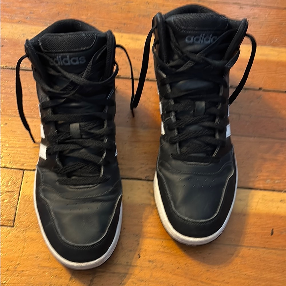 Adidas Black High-Top Sneakers Basketball-Inspired